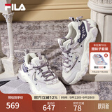 斐乐（FILA）猫爪5代|老爹鞋男女鞋26秋季复古风运动休闲厚底通勤鞋 奶白/浪漫紫-GO 38