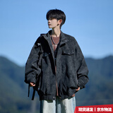 Shelley Jones美式复古pu皮衣外套男士春秋季宽松潮流高级感痞帅夹克上衣服装 黑色 【不挑身形】 XL 体重130-145斤