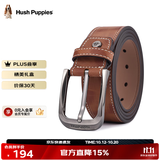 暇步士（Hush Puppies）【礼盒装】皮带男士牛皮革针扣腰带新款裤腰带送男友生日礼物 人气棕【款式一】 120cm