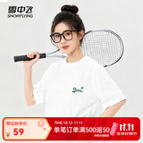雪中飞白色短袖t恤女新款夏季纯棉宽松半袖女士简约休闲超好看上衣 白色|8162-17018F (女款) L 165/88A