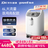 鱼跃6L升医用分子筛制氧机制氧带雾化中重度缺氧助呼吸8F-6W