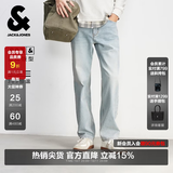 杰克·琼斯（JACK&JONES）男装四季恒温弹力柔软舒适903直筒牛仔裤男潮流新款裤子品牌男裤 E40浅牛仔蓝 28 165 W28/L30
