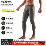 SKINS 【新色抵达】S5男夏马拉松专业跑步运动健身高弹紧身裤压缩长裤 炭灰色 M