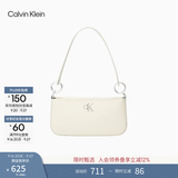 Calvin Klein女包优雅休闲通勤风ck金属字母拉链单肩包腋下包法棍包礼物 4F3458G-67U-牛奶白 OS
