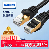 飞利浦（PHILIPS）七类网线 CAT7类纯铜镀金双屏蔽高速网络跳线 万兆网络连接线SWA1820/93-1米