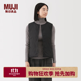 MUJI女式 轻量羽绒便携式背心 马甲马夹女款女装内胆25年冬季BD11EA5A 黑色 L (165/88A)