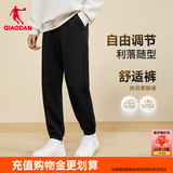 乔丹运动裤男士休闲裤子男秋冬季透气束脚直筒长裤加绒保暖卫裤青少年 黑色 束口常规-110R-秋季推荐 L