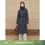 自巧小个子东方简奢风灰色立领羊毛双面呢大衣女冬季2024新款毛呢外套 水貂灰 （100%绵羊毛） XS (2码) 拍前请联系客服确认尺码