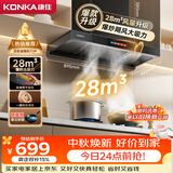 康佳（KONKA）排抽吸油烟机家用 欧式顶吸式T型【爆款升级·28m³大吸力】彩屏智控自清洗 CXW-330-KT55(PRO)