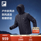 FILA斐乐抓绒防泼水运动外套26秋冬季新款男款软壳防风衣通勤夹克上衣 【多功能单层秋季版】正黑色-BK L 175/96A/L