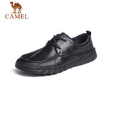 骆驼（CAMEL）牛皮革轻盈舒适商务休闲男士皮鞋 G13S297044 黑色 42