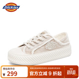 Dickies女士帆布鞋潮流休闲鞋子布鞋低帮百搭平底鞋 卡布奇诺 37