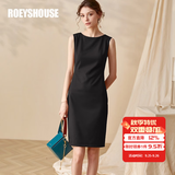 ROEYSHOUSE罗衣职场女装秋季无袖连衣裙新款简约知性修身显瘦裙子01790 黑色 M