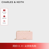 CHARLES&KEITH质感菱格链条小方钱包女包包女包生日礼物送女友CK6-10680924 SOFT PINK浅粉色 XS