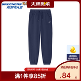 Skechers斯凯奇儿童休闲运动裤秋冬童装卫裤男女加绒保暖舒适裤子L425K117 加绒/藏青色/002Z 140