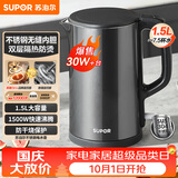 苏泊尔（SUPOR）电水壶 热水壶电热水壶1.5L小容量 304不锈钢双层防烫全钢无缝开水壶 SW-15J626