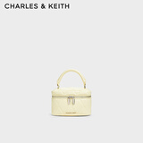 CHARLES&KEITH菱格链条手提斜挎小方包盒子包包女包生日礼物送女友CK2-80782534 Butter Yellow奶油黄色 小包