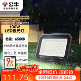 公牛（BULL）LED投光灯户外庭院工厂园林灯露营灯 IP65防水等级100W-6500K白光