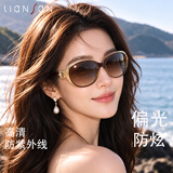 恋上偏光太阳镜墨镜防紫外线大框修脸显脸小女士时尚眼镜驾驶镜咖啡色