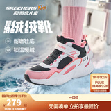Skechers斯凯奇儿童秋冬休闲男女童二棉鞋轻质加绒保暖靴405222L/302583L 女童/黑色/白色/粉红色/BKWP 34