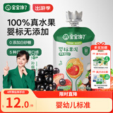 宝宝馋了婴幼儿草莓黑加仑果泥100g不添加白砂糖儿童零辅食泥6个月吸吸袋