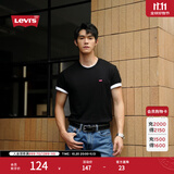 Levi's李维斯情侣同款美式复古简约休闲时尚宽松LOGO印花短袖T恤 黑色 002U3-0001 L