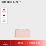 CHARLES&KEITH质感菱格链条小方钱包女包包女包生日礼物送女友CK6-10680924 SOFT PINK浅粉色 XS