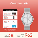 Calvin KleinCK手表标志logo情侣款石英表送男友钢色25200027【节日礼物】