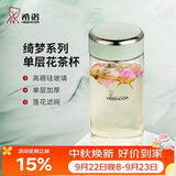 希诺单层玻璃杯2026新款花茶杯透明高颜值水杯女家用便携泡茶杯子