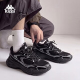 卡帕（Kappa）男鞋秋季运动鞋子男款厚底增高老爹鞋休闲跑步鞋男 黑色 40