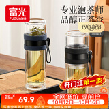 富光双层玻璃杯 泡茶杯茶水分离杯子 高硼硅玻璃水杯便携男女士290ML
