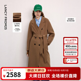 朗姿【人生大衣 Basic衣橱】王楚然同款纯羊毛大衣毛呢外套冬季新款女 浅咖色 M