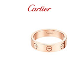 卡地亚（Cartier）LOVE系列 18K玫瑰金色窄版LOVE戒指单枚 B4085253 京东自营