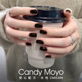 CandyMoyo健康0毒水性指甲油免烤美甲持久显白不可撕拉 生巧黑棕