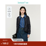 茵曼（INMAN）轻薄简约无领短款羽绒马甲女士2026新款可内搭可外穿薄款外套 黑色 S