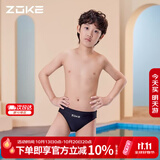 洲克（ZOKE）青少年儿童泳裤男中大童三角专业竞技训练舒适120626816 黑色 16