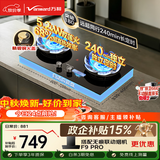 万和【蓝莲花B9DS】5.2kW液化气猛火68%热效率双边定时以旧换新嵌入式家用煤气双炉具双灶台灶具燃气灶