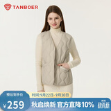 坦博尔羽绒马甲女短款V领轻薄秋冬保暖内搭坎肩TB5330112D 摩卡米165