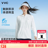VVC防晒衣服女冰丝凉感透气防紫外线披肩城市轻户外短外套 简约白1.0
