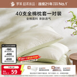 罗莱家纺 全棉枕套 纯棉枕头套床上用品枕套一对装 绿色 48*74