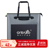 臻佑（Grsaed）鱼护包手提袋长柄43cm多功能防水轻便渔具包鱼护袋加厚耐磨收纳活鱼桶钓鱼配件有侧包 灰色