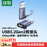 绿联USB3.2转换Type-C转接头OTG适用苹果18/17/16华为安卓手机U盘耳机键鼠充电数据线笔记本电脑车载