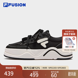 斐乐 FUSION斐乐潮牌女鞋滑板生活鞋2025夏新款50-50帆布鞋休闲鞋 黑/奶白-BG 38