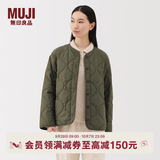MUJI 女式 蓬松棉服绗缝夹克 女装外套女款棉衣棉袄25年冬季 BD10NA5A 卡其绿 M (160/84A)