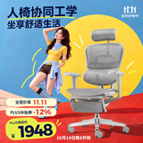 Ergonor保友金豪b雄鹰/悦动 人体工学椅护腰办公椅电脑椅 银白+躺舒宝