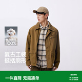 森马（Semir）夹克男经典巴恩风工装外套男复古灯芯绒翻领夹克秋冬季情侣上衣 咖啡50800 XL