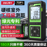得力（deli）绿光测距仪室外手持红外线高精度电子激光尺户外量房仪50m