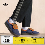 adidas 面包鞋 PUFFYLETTE一脚蹬休闲保暖棉鞋男女阿迪达斯三叶草   暗藏青/青铜色/橙黄   42