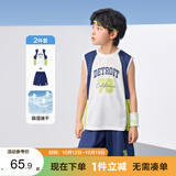 左西男童背心套装儿童学院风运动球衣2026新款凉感两件套 藏青色 160