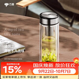万象（WANXIANG）双层玻璃杯V48RL商务礼盒装茶杯钛黑亮带滤网水杯车载便携办公杯